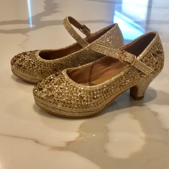 little girls gold dress shoes
